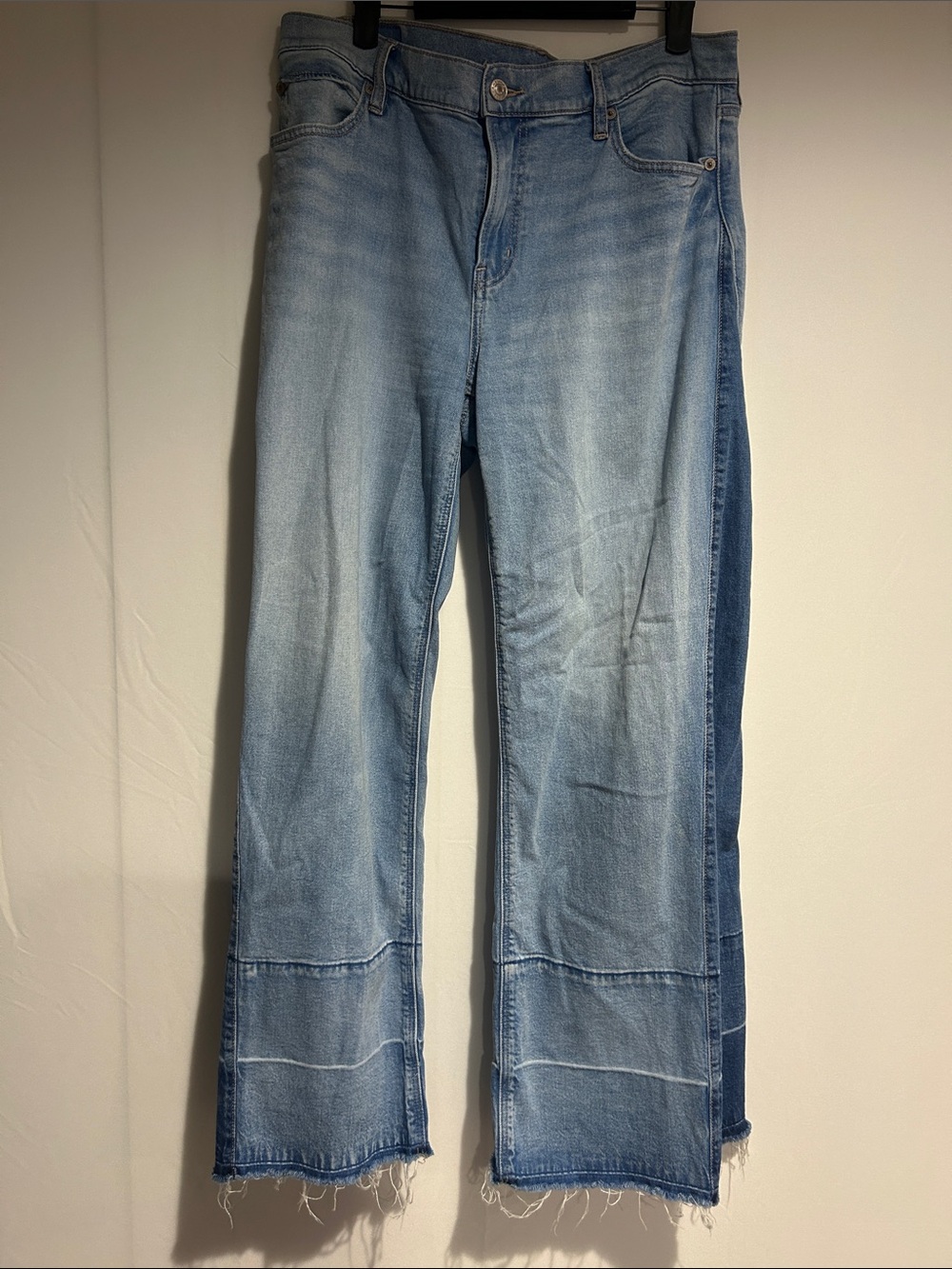 American Eagle Outfitters Light Blue Wide Leg Jeans with Dark Side Panels